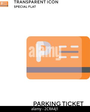 Parking ticket vector icon. Flat style illustration. EPS 10 vector. Stock Vector