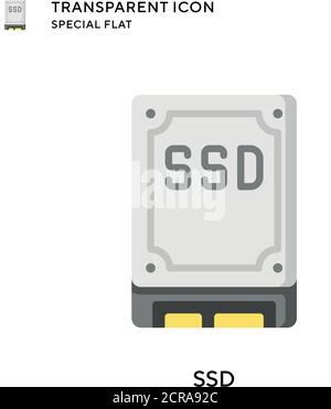 Ssd vector icon. Flat style illustration. EPS 10 vector. Stock Vector
