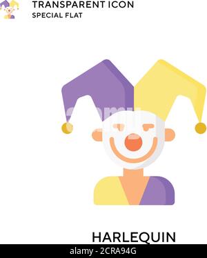 Harlequin vector icon. Flat style illustration. EPS 10 vector. Stock Vector
