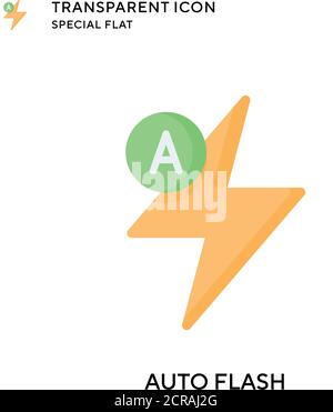 Auto flash vector icon. Flat style illustration. EPS 10 vector. Stock Vector