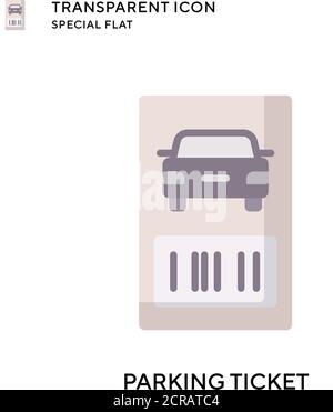 Parking ticket vector icon. Flat style illustration. EPS 10 vector. Stock Vector