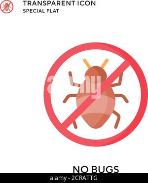 No bugs vector icon. Flat style illustration. EPS 10 vector. Stock Vector