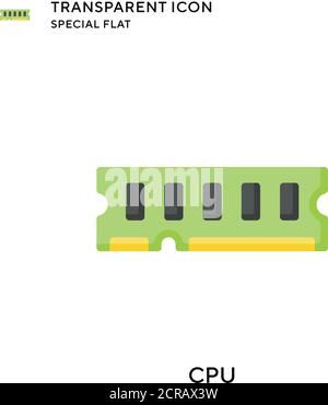 Cpu vector icon. Flat style illustration. EPS 10 vector. Stock Vector