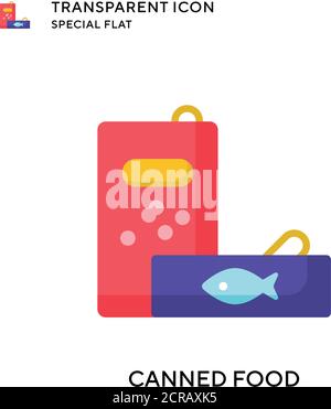Canned food vector icon. Flat style illustration. EPS 10 vector. Stock Vector