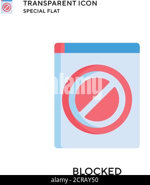 Blocked vector icon. Flat style illustration. EPS 10 vector. Stock Vector