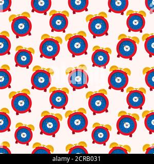 alarm clock seamless pattern vector illustration background Stock Vector