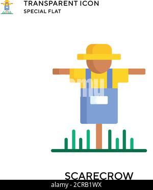 Scarecrow vector icon. Flat style illustration. EPS 10 vector. Stock Vector