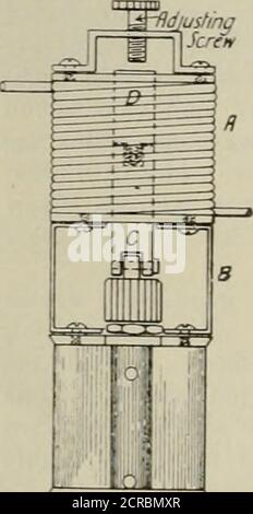 . Electric railway review . of a small portable aircompressor, the automatic oil cup illus-trated herewith was designed by him.The operation and construction of thisoil cup are clearly shown in the cut.The solenoid A was taken from an oldMosher arc headlight and rewound withwire of the same size as that on thearmature of the motor. The support-ing brackets, B, are made of 1-16 by % inch phosphorbronze. The lower portion of the solenoid plunger, C, is ironand the upper part is brass. The solenoid plunger was in thflcase attached to the needle valves of standard LunkenheimerSentinel snap-lever, Stock Photo