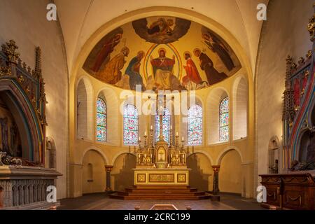 Interior shot, St. Kastor Basilica, Koblenz, Rhineland-Palatinate, Germany, Europe Stock Photo