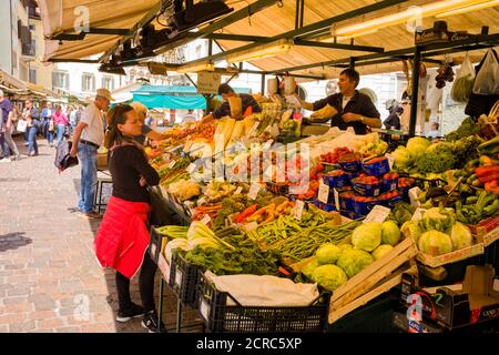 Bolzano, fruit market Stock Photo