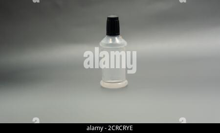 White color plastic small bottle in clear background Stock Photo