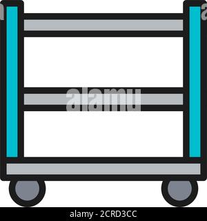 Metal table for welding tools flat color line icon. Stock Vector