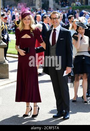 Gabriel Macht And Wife Jacinda Barrett Arrive At St George S Chapel At Windsor Castle For The Wedding Of Meghan Markle And Prince Harry Stock Photo Alamy