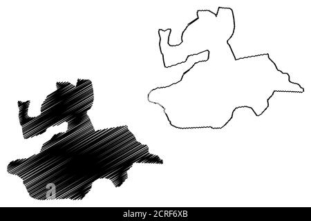 Valencia City (Bolivarian Republic of Venezuela, Carabobo State) map vector illustration, scribble sketch City of Valencia map Stock Vector