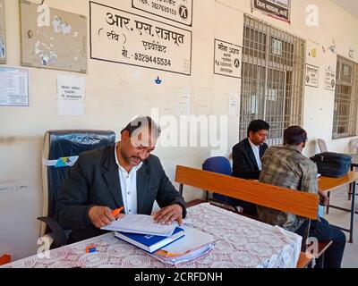 DISTRICT KATNI, INDIA - JANUARY 27, 2020: An indian advocates association member working at high court premises. Stock Photo