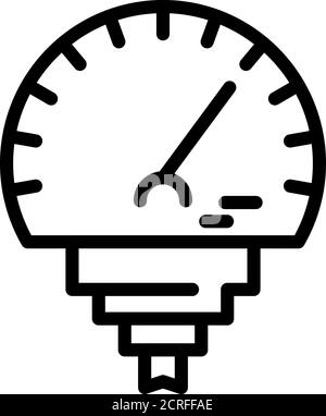 Manometer temperature icon, outline style Stock Vector