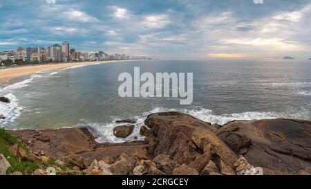 Deserted Ipanema Beach during the Coronavirus Infection (COVID-19) Pandemic Stock Photo