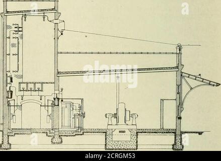 . Electric railway review . usual mannerfrom 9-foot tubular steel brackets 1% inches in diameter. The greatest care has been taken in providing protectionagainst lightning. On every fifth pole there is installed a %-inch ground strip of No. 22 galvanized Iron. The ground stripis fastened to the ground wire at the top of the pole bymeans of a lag screw and washers in the manner shown inthe illustration. The ground strip extends down the poleand is connected at the base with three 2-inch bands ofNo. 22 galvanized iron. A lightning arrester is installed onevery twentieth pole, the ground wire for Stock Photo