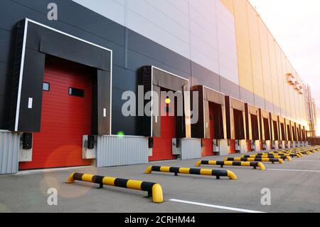 Loading docks of a modern logistics complex. Stock Photo
