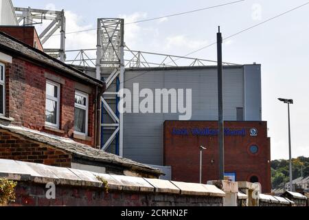 A general view of The Jack Walker Stand as seen from the local community Stock Photo