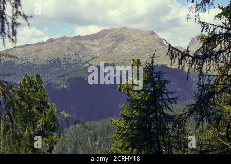 View from the trail to Col Bricon Lakes Stock Photo