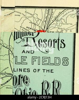 . Routes and rates for summer tours via picturesque B. & O. 1892 . AROUMD AND ABOUTHARPERS FERRY.. Li FD ELi LINES OF THE Stock Photo