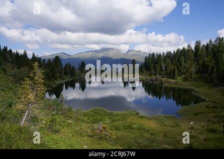 View from the trail to Col Bricon Lakes Stock Photo