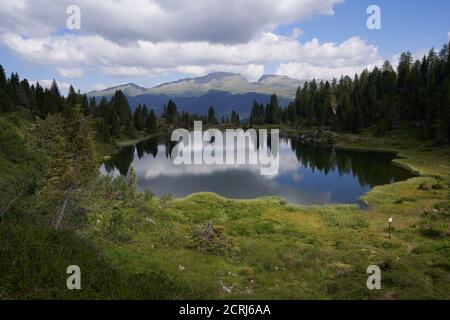 View from the trail to Col Bricon Lakes Stock Photo