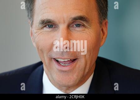 Canadian Minister of Finance Bill Morneau speaks during an interview with Reuters in Toronto, Ontario, Canada, May 17, 2018.  REUTERS/Carlo Allegri
