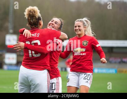 Manchester United's Lauren James celebrates scoring the opening goal Stock Photo