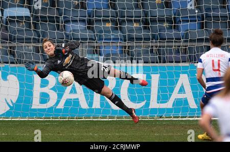 Manchester United’s goalkeeper Mary Earps saves a second half penalty from Fara Williams.  PHOTO CREDIT : © MARK PAIN / ALAMY STOCK PHOTO Stock Photo