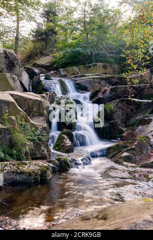 Germany, Saxony-Anhalt, Ilsenburg, waterfalls Upper Ilse Falls, Harz National Park, Ilsetal Stock Photo