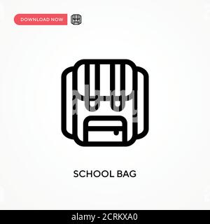 School bag Simple vector icon. Modern, simple flat vector illustration for web site or mobile app Stock Vector