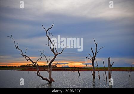 Sunset over Lake Kariba in Zimbabwe Stock Photo