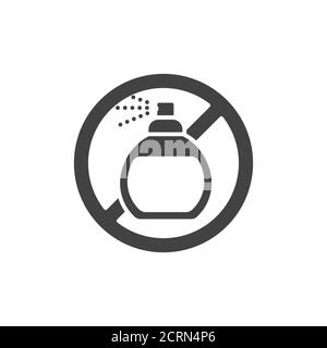 No artificial fragrances glyph black icon. Label for cosmetic natural product sign. Perfume bottle emblem. Chemical free. Pictogram for web page Stock Vector