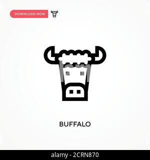Buffalo Simple vector icon. Modern, simple flat vector illustration for web site or mobile app Stock Vector