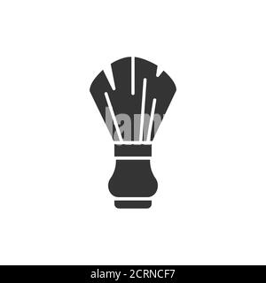 Reusable wood shaving brush glyph black icon. Zero waste lifestyle. Eco friendly. Organic, natural material. Bathroom mens accessory. Recycle element Stock Vector