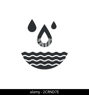 Water resources glyph black icon. Green energy sign. Hydro electricity vector pictogram. Water management. Eco friendly symbol. Button for web page Stock Vector