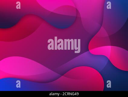 Abstract pink and blue gradient waves shape background. Vector illustration Stock Vector