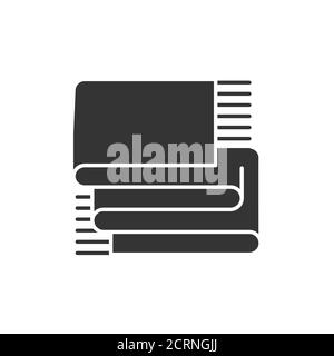 Eco towel glyph black icon. Zero waste lifestyle. Eco friendly. Organic, natural material. Recycle textile. Eco cloth line color icon. UI UX GUI Stock Vector