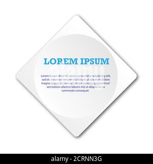 Three-dimensional square with a circle, a template for infographics, and thematic design. Simple vector illustration Stock Vector