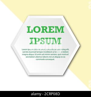 Three-dimensional hexagon, template for infographics, and theme design. Simple vector illustration Stock Vector