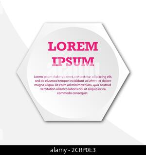 Three-dimensional hexagon with a circle, a template for infographics, and thematic design. Simple vector illustration Stock Vector