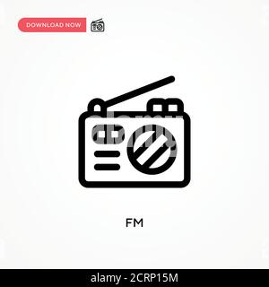 Fm Simple vector icon. Modern, simple flat vector illustration for web site or mobile app Stock Vector