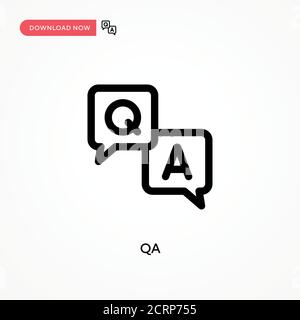 QA Simple vector icon. Modern, simple flat vector illustration for web site or mobile app Stock Vector