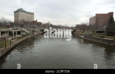 The Flint River in Downtown Flint, Michigan, USA Stock Photo - Alamy