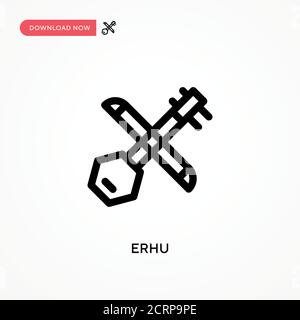 Erhu Simple vector icon. Modern, simple flat vector illustration for web site or mobile app Stock Vector