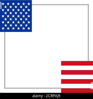 American flag symbols border with blank space for text. Stock Vector