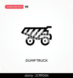 Dump truck Simple vector icon. Modern, simple flat vector illustration for web site or mobile app Stock Vector