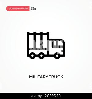 Military truck Simple vector icon. Modern, simple flat vector illustration for web site or mobile app Stock Vector